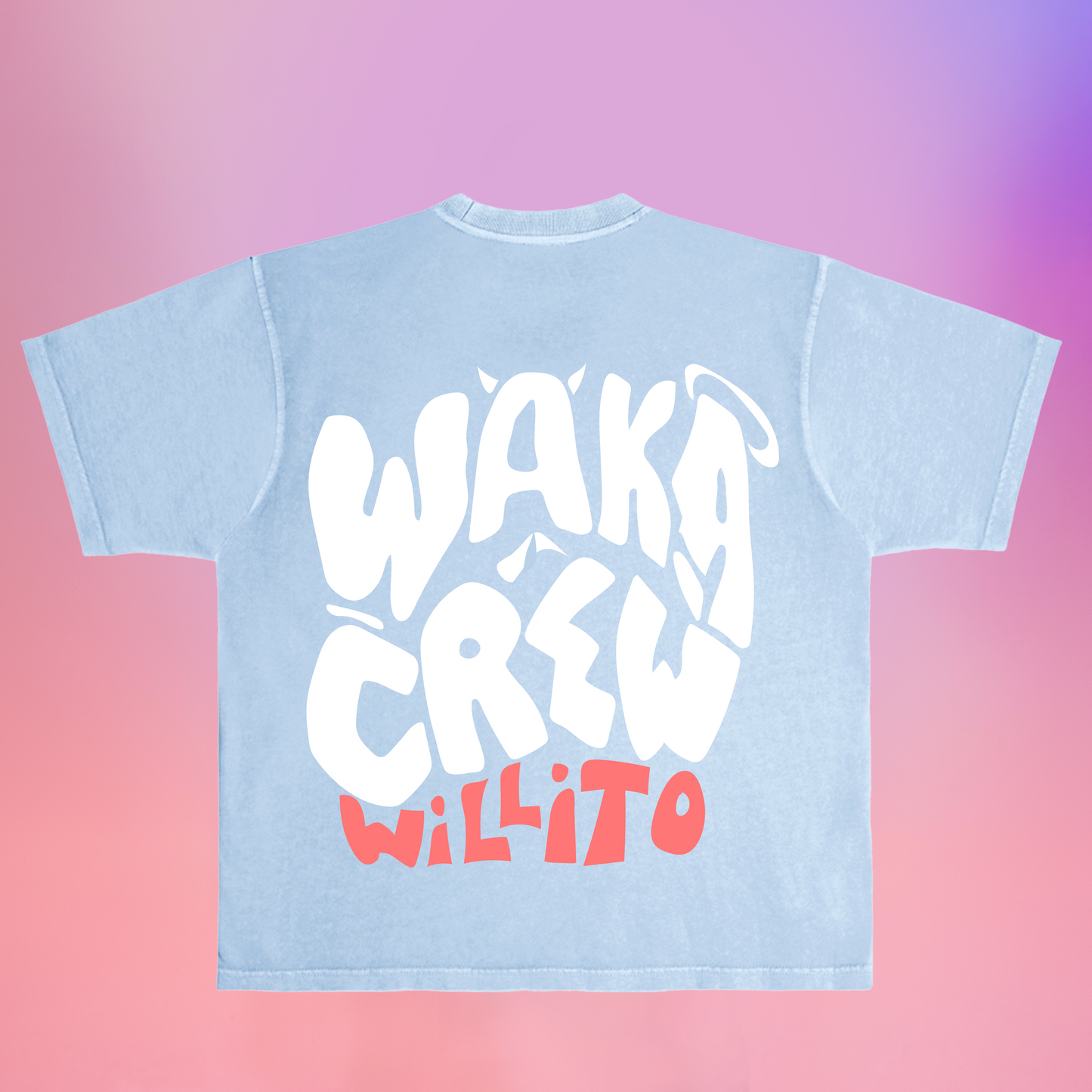 WAKA CREW WASHED POWDER BLUE TEE